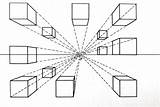 Cube Fuite Drawing Apprendre Puntsperspectief Zentralperspektive Immeuble Vanishing Perspektive sketch template