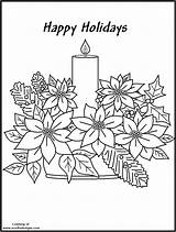 Coloring Christmas Poinsettia Printable Pages Book Popular Library Clipart sketch template