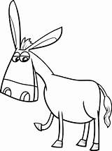 Donkey Cartoon Coloring Vector Book Premium sketch template