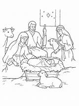 Mary Joseph Jesus Pages Coloring Getcolorings Nativity sketch template