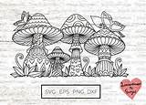 Mushroom Svg Mandala Zentangle Etsy Cricut Zoom Click sketch template