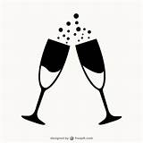 Champagne Glasses Vector Outlines Freepik Ai Edit Ago Years sketch template