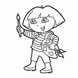 Coloring Pages Dora Kids Visit Colouring sketch template