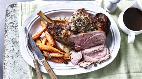 Roast Leg Of Lamb With Garlic And Rosemary Recipe Bbc Food
