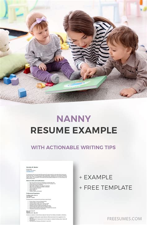quick nanny resume   actionable writing tips freesumes