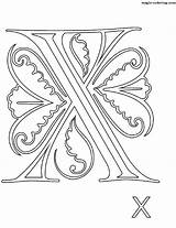 Coloring Monogram Letter Magic sketch template