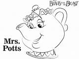 Potts Mrs Coloring Lumiere Beast Chip Beauty Chips Pages Getcolorings sketch template