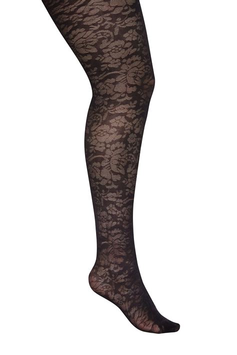 black floral pattern tights yours clothing