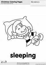 Coloring Sleeping Contains sketch template