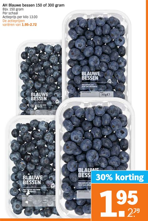 ah blauwe bessen  aanbieding bij albert heijn