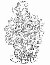 Print Coloring Pages Getcolorings Coffee Adult sketch template