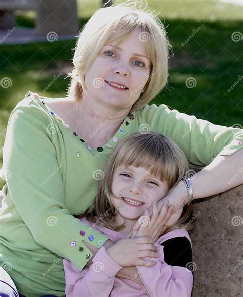 Attractive Grandmother With Granddaughter Stock Image Image Of Bond