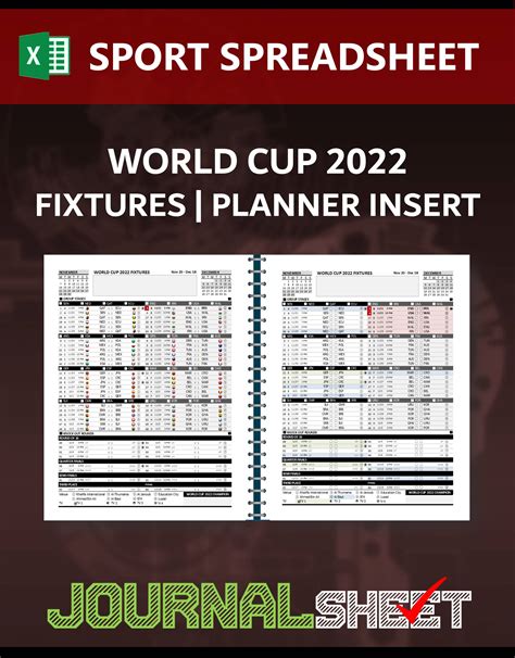 js ss xl fifa world cup  schedule planner insert journalsheet