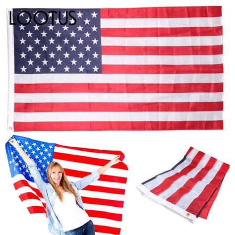 3 x 5 ft american flag usa us stripes stars brass grommets 2pcs fit