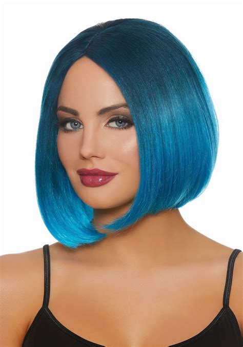 blue ombre wig  women