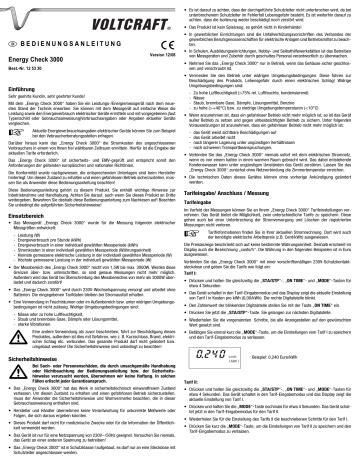 voltcraft energy check  operating instructions manualzz