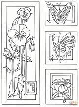 Coloring Pages Flowers Bamboo Print Butterflies Printable Drawing Template Plant Pdf Popular Coloringhome sketch template