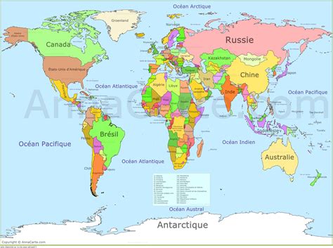 carte du monde carte du monde noms des pays planisphere  imprimer