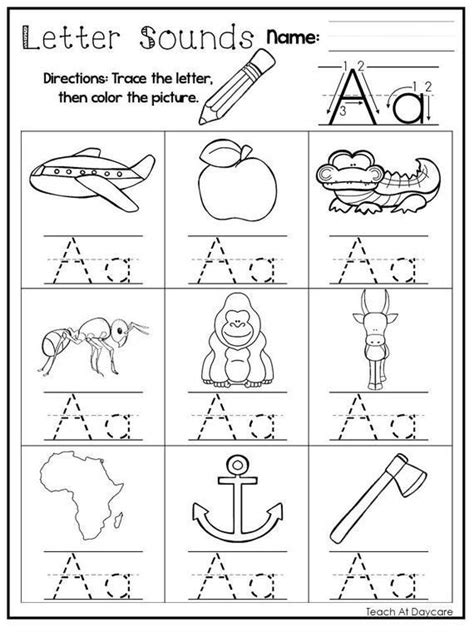 letter sound worksheet kindergarten  printable alphabet letter sounds