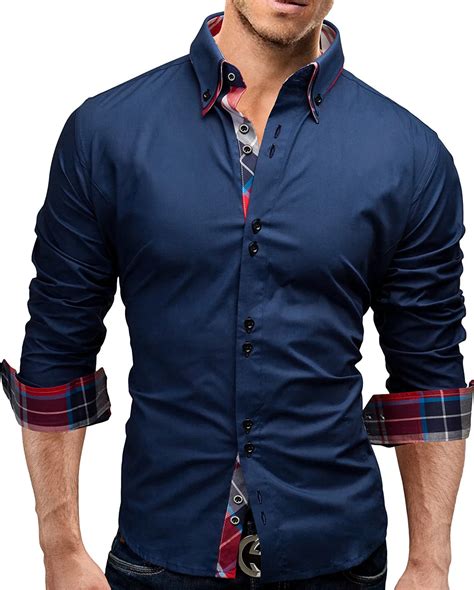 brand  fashion male shirt long sleeves tops double collar business shirt mens dress shirts