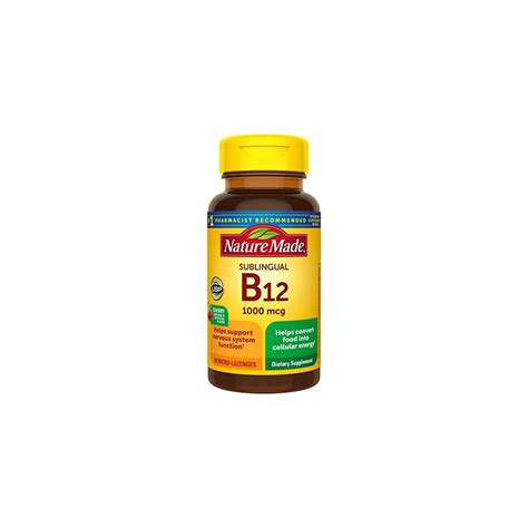 Nature Made Sublingual Vitamin B12 1000 Mcg Micro Lozenges 50 Count