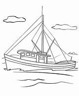 Boat Coloring Pages Fishing Kids Boats Color sketch template