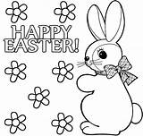 Easter Bunny Coloring Pages Print Happy sketch template