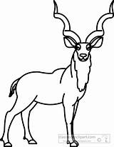 Kudu Clipart Outline Animals Members Transparent Available Gif Type Clipground sketch template