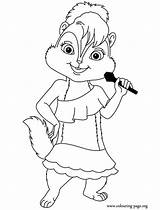 Brittany Chipmunks Alvin Coloring Singing Pages sketch template