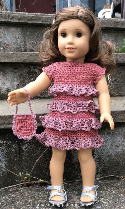 Abc Knitting Patterns American Girl Doll Evening Dress With Ruffles