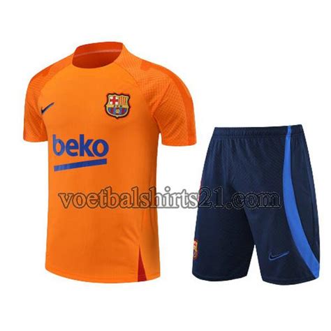 nieuwe barcelona voetbalshirt   training mannen oranje set replica te koop op de