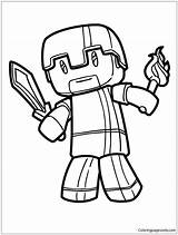 Coloring Creeper Herobrine Aphmau Torch Skeleton Cat Minecart Getcolorings Coloringpagesonly sketch template