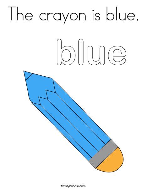 crayon  blue coloring page twisty noodle