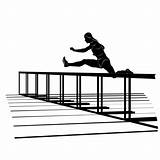 Hurdle Silhouette Jumping Vector Track Girl Field Over Hurdling Female Illustrations Race Clip Sportswoman Sprint Athlete Running Stock sketch template