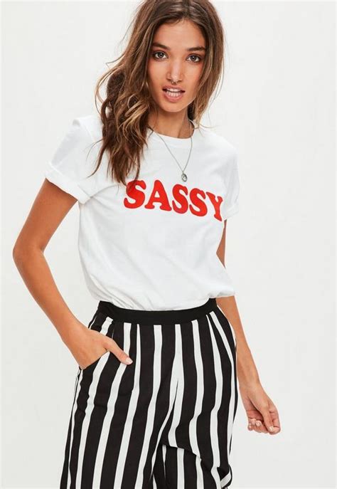 white sassy slogan t shirt missguided