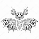 Bat Zentangle Totem Tribal Murciélago sketch template