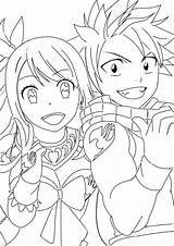 Natsu Lucy Lineart sketch template