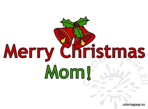 merry christmas mom text coloring page