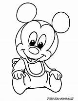 Mickey Mouse Coloring Baby Pages Disney Drawing Printable Cartoon Babies Kids Minnie Print Face Clipart Drawings Micky Colouring Characters Da sketch template