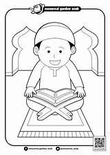 Membaca Mewarnai Quran Mengaji Kartun Masjid Alquran Belajar Qur Islam Laki Tergokil Kitab Teman Terheboh sketch template