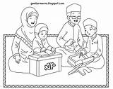 Keluarga Aktiviti Mewarnai Sketsa Karangan Islam Kibrispdr Pilih Aktivitas Faedah sketch template