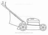 Mower Lawn Cartoon Coloring Clip Simple Draw Drawing Grass sketch template