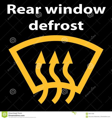 rear window car defrost button symbol yellow versionicon illustration stock illustration