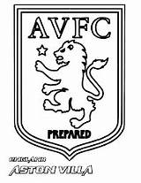 Pages Aston Villa Coloring Football Colouring Premier League Badge City Chelsea Arsenal Futbol Soccer Everton sketch template