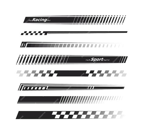 premium vector sports stripes car stickers black color racing decals  tuning
