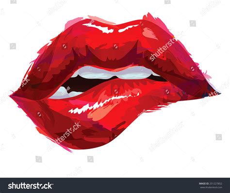 Sexy Biting Lips Stock Vector 251227852 Shutterstock