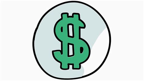 dollar sign icon cartoon illustration hand drawn animation transparent motion background