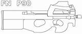 P90 Gun Fn Arts Favorite Deviantart Weapon Designs sketch template