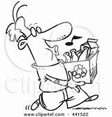 Recycle Cartoon Carton Carrying Whistling Man Center Outline Toonaday Illustration Royalty Rf Clip sketch template