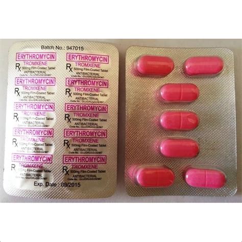 erythromycin tablet tromxene centurion laboratories
